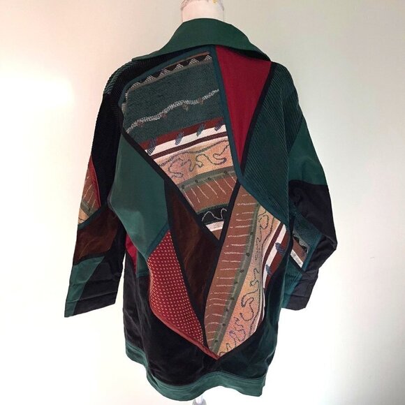 Solveig Open Jacket Size Large L Womens Reversible Canvas Patchwork Cape Town - Picture 3 of 14